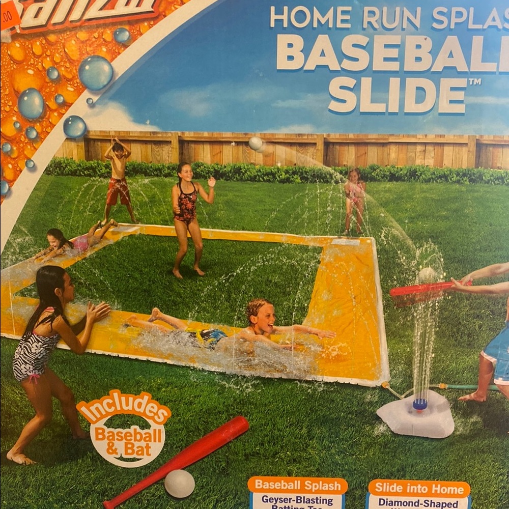 Home Run Splash Baseball Slide - Red and Yellow